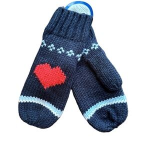 Gold Medal Heart Knit Mittens One Size - NWT